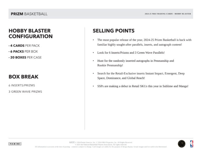 2024-25 Panini Prizm Basketball Hobby Exclusive Blaster Box