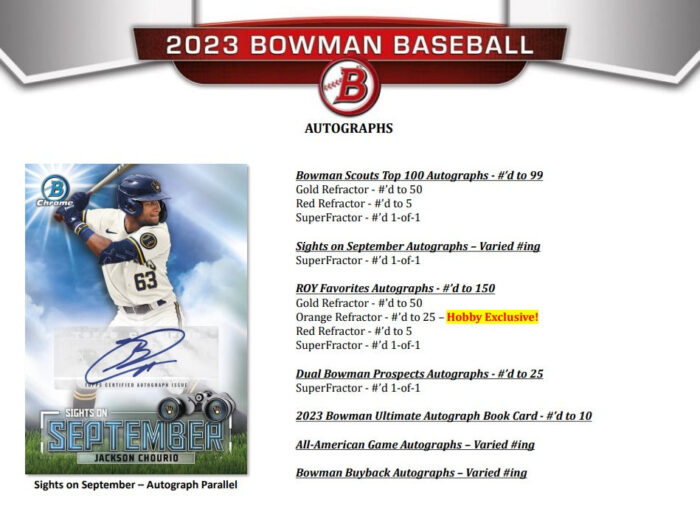 2023 Bowman Baseball Jumbo Box