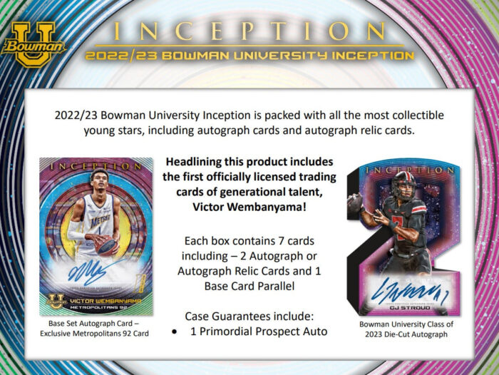 2022-23 Bowman University Inception Hobby Box