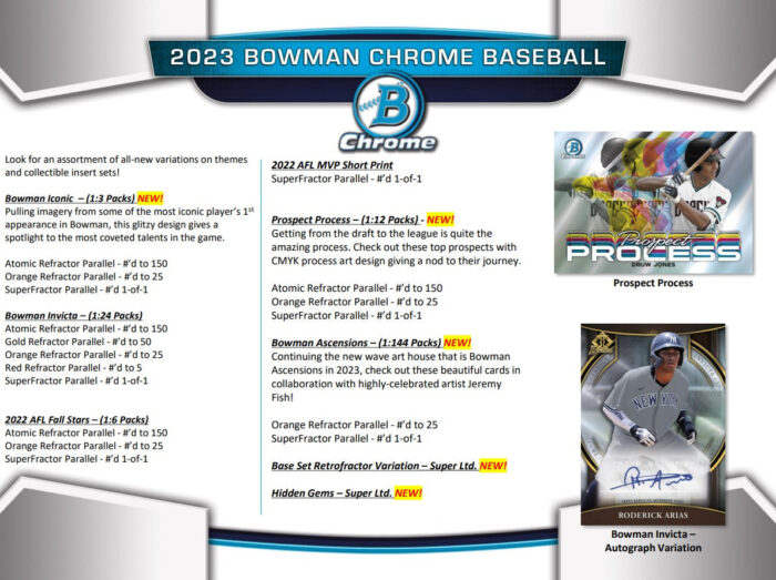 2023 Bowman Chrome Baseball Hobby Box