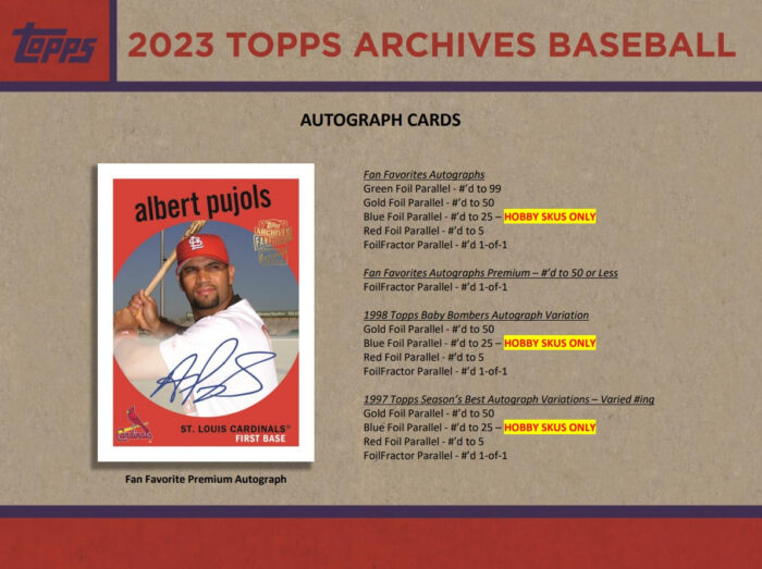 2023 Topps Archives Baseball Hobby Box